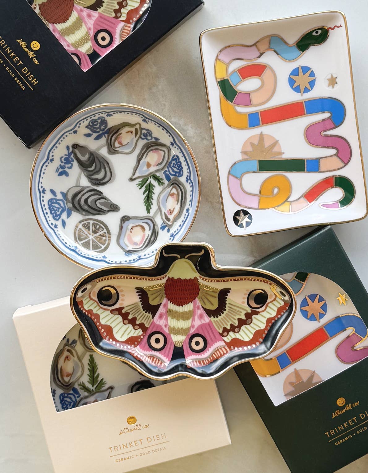 Oysters Porcelain Trinket Dish