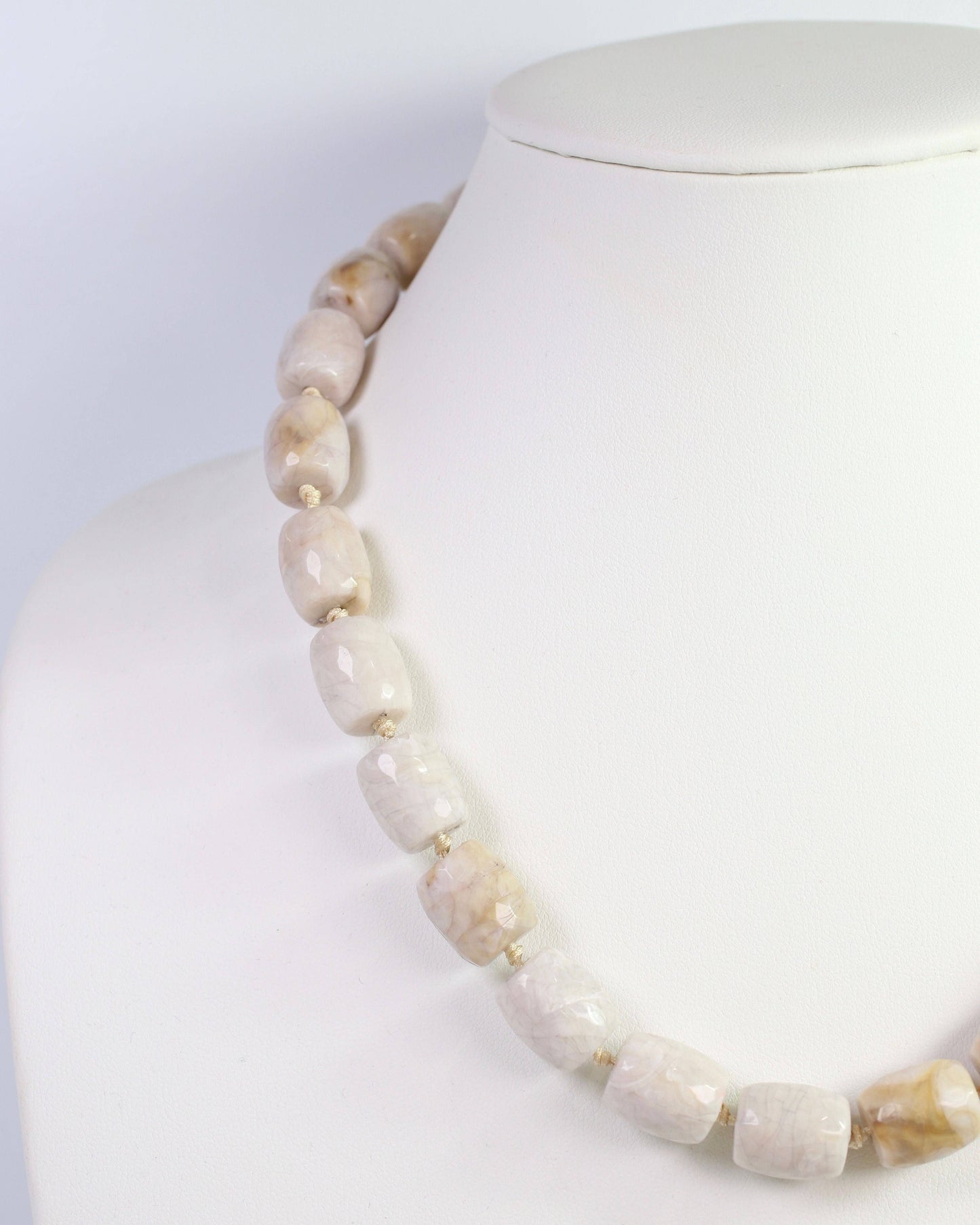 Charlestown Textured Beaded Necklace Natural