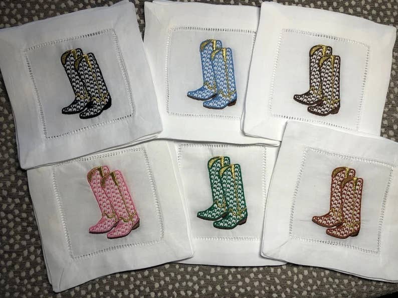 Cowboy Boot Cocktail Napkins - Set of 4