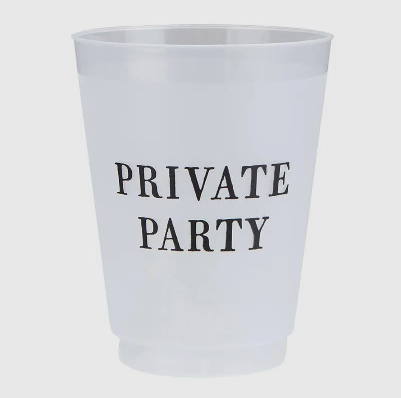 “Private Party” frosted cups