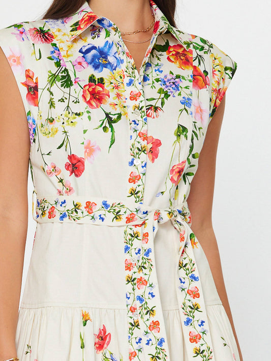 Floral Print Collared Mini Dress