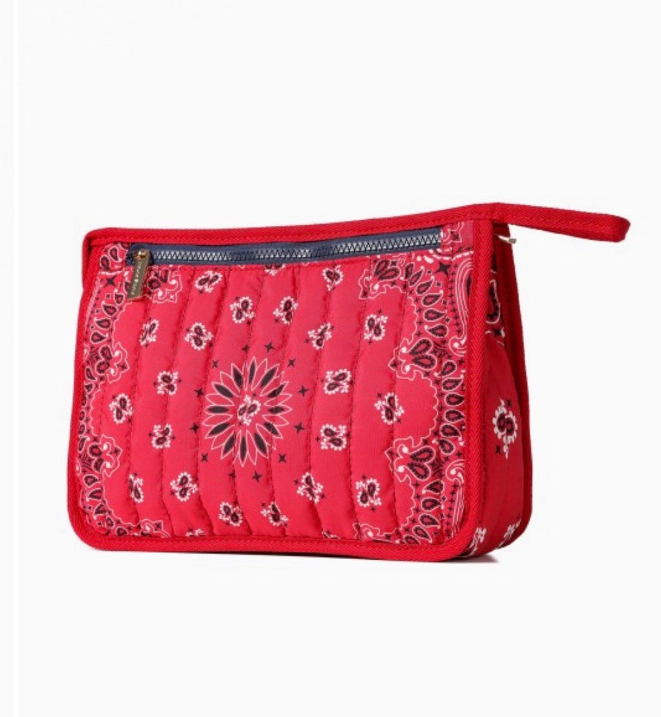 Bandana Print Pouch - Red