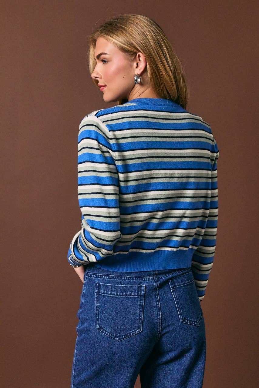 Long Sleeve Stripe Cardigan