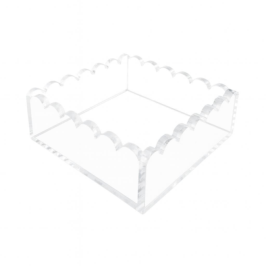 Cocktail Napkin Holder Scalloped/Clear