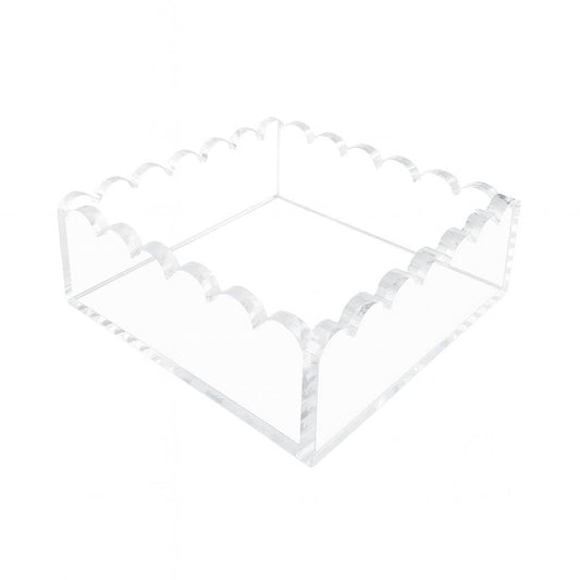 Cocktail Napkin Holder Scalloped/Clear