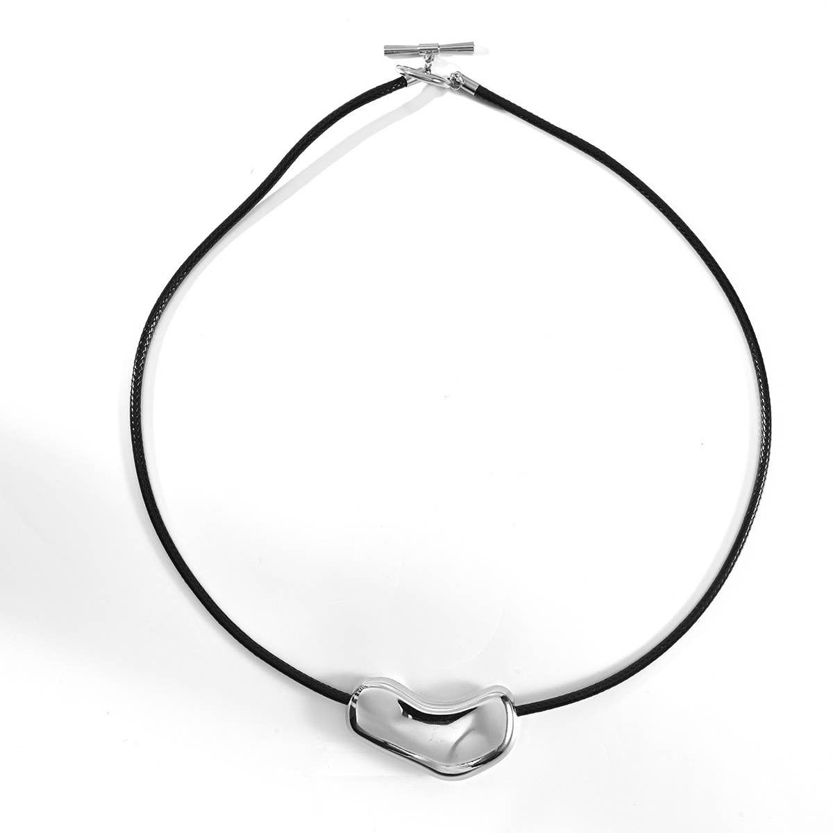 18K Steel Leather Cord Necklace