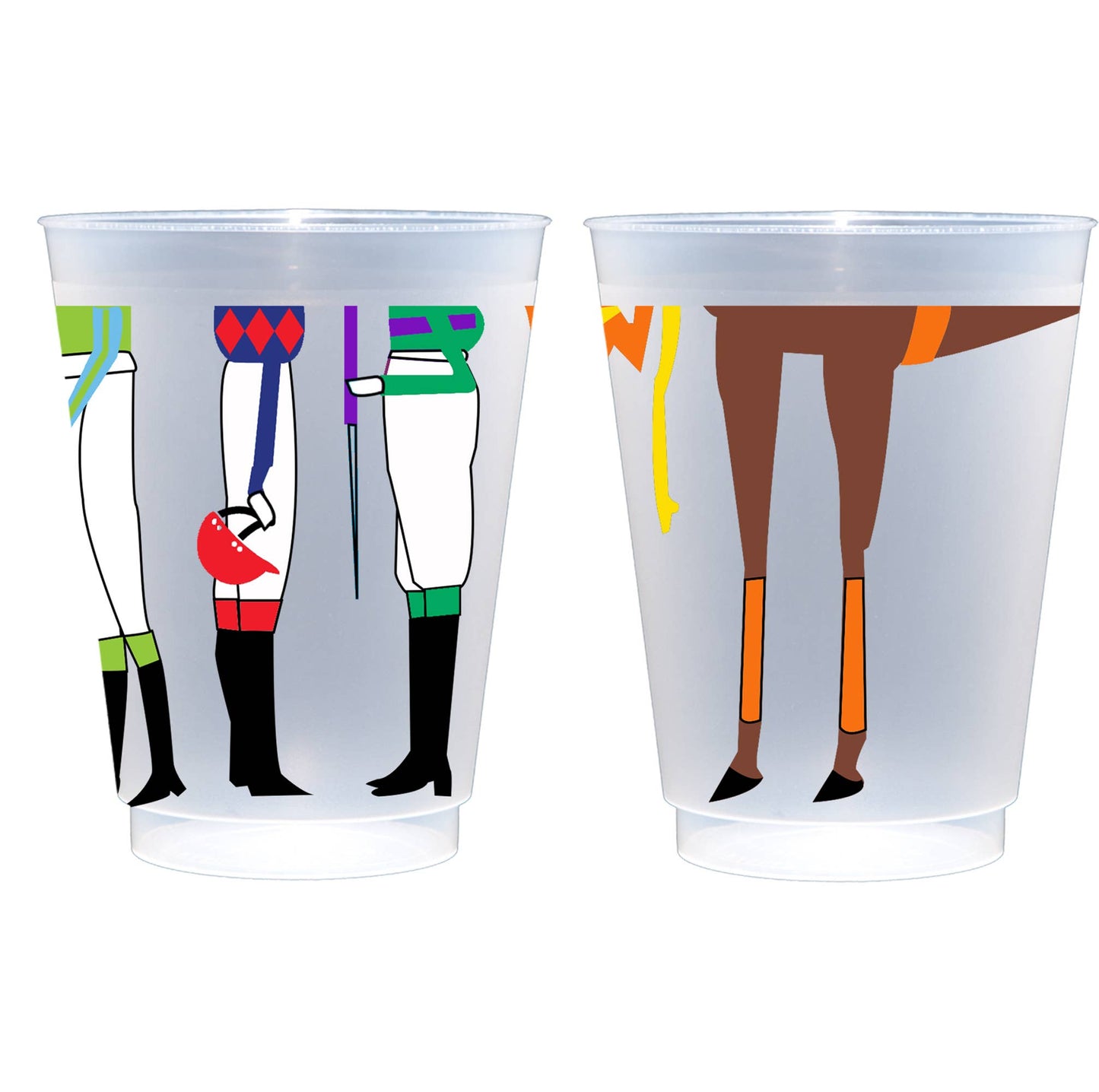 Kentucky Derby Jockey/Horse Legs Frosted Cup 10 Pack