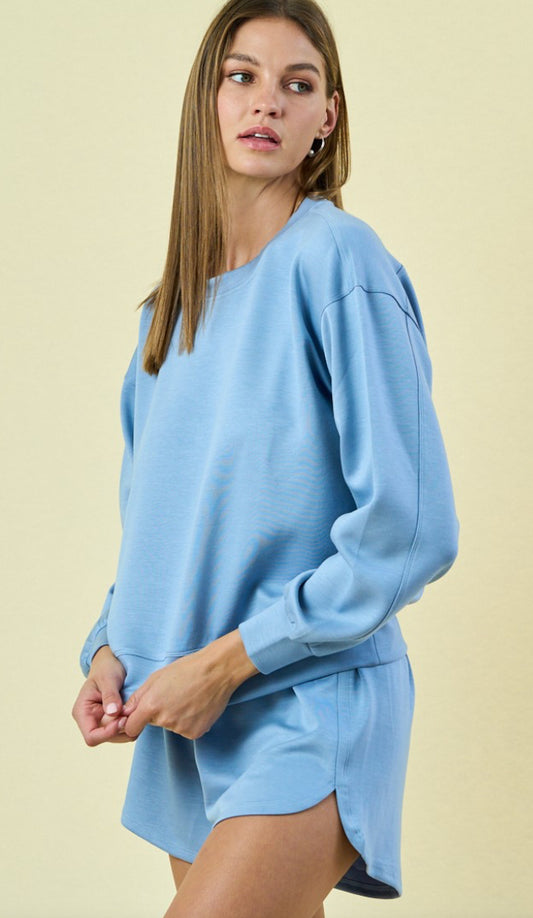 Soft Blue Scuba Sweatshirt