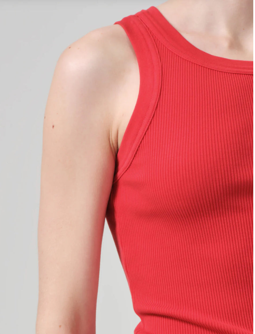 Isabel Rib Tank in Red