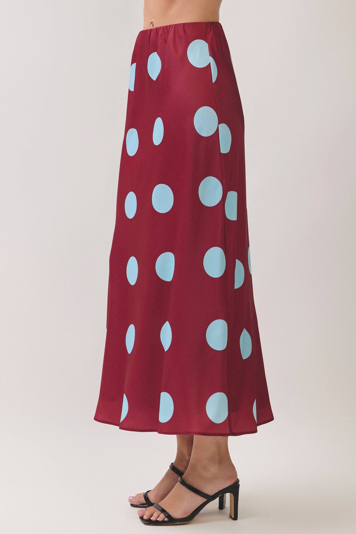 Burgundy & Blue Midi Skirt