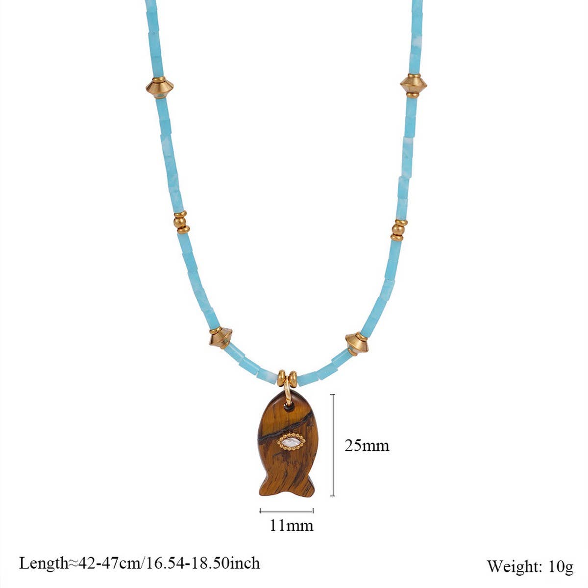 Fish Necklace with Gem