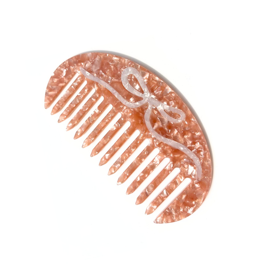 Hand-painted Ballet Bow Gua Sha Treatment Hair Comb