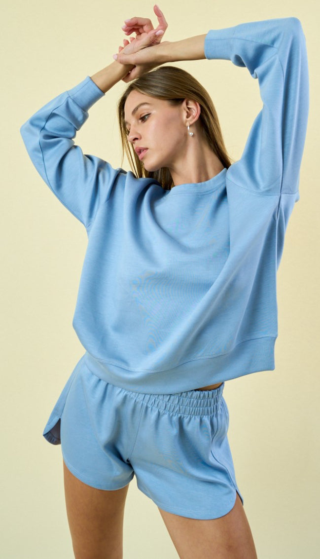 Soft Blue Scuba Sweatshirt