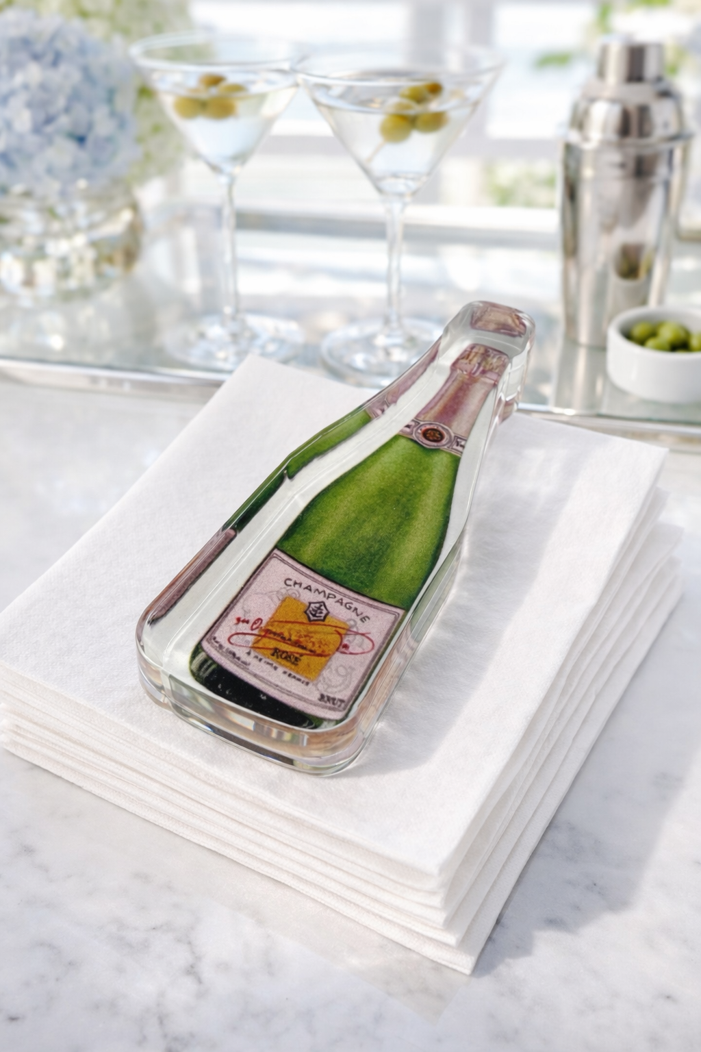 Acrylic Napkin Weight Bubbles Champagne