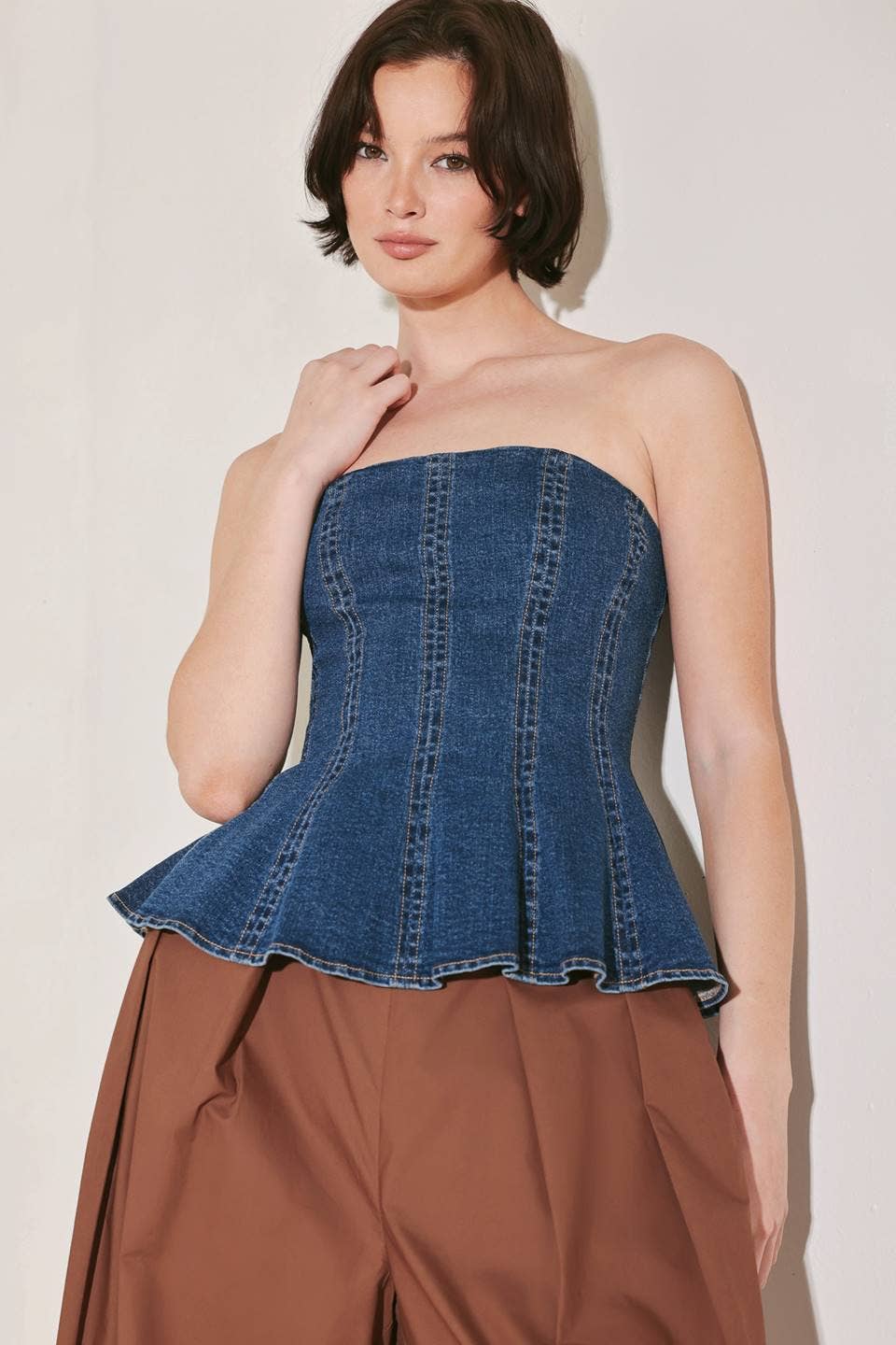 Strapless Denim Top