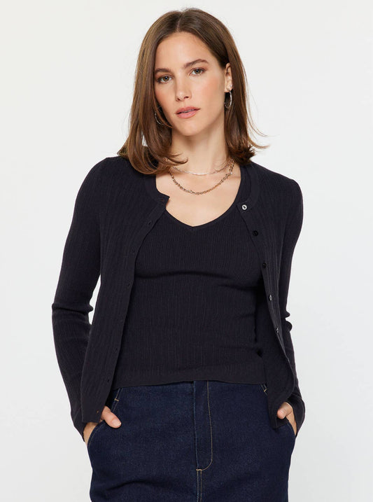 Ribbed Tank And Cardigan Set