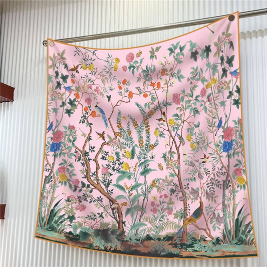 Jungle Birds Twill Silk Scarf