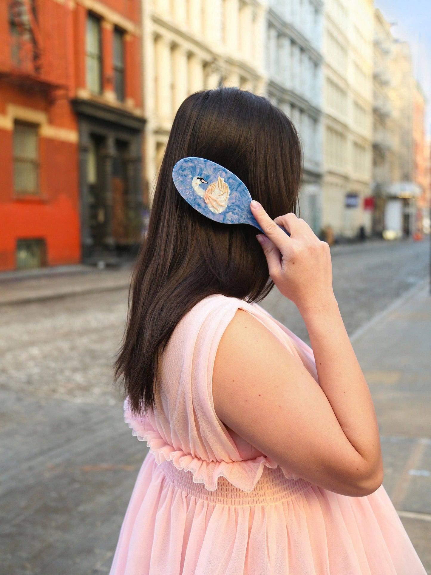 Hand-Painted Bow Swan Amazing Hair Day Brush | Eco-Friendly