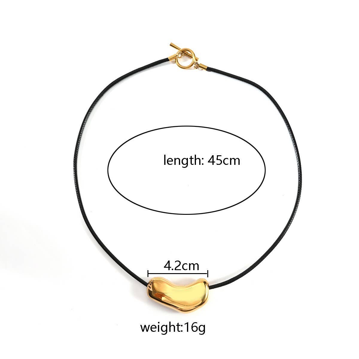 18K Steel Leather Cord Necklace