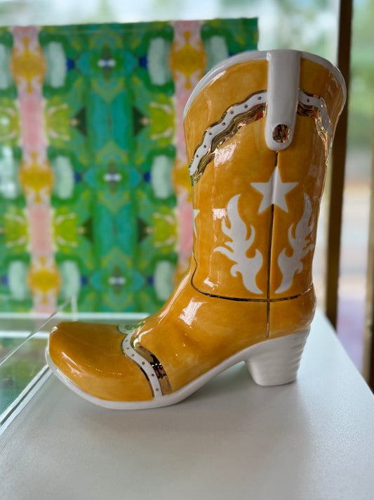 Cowboy Boot Vase