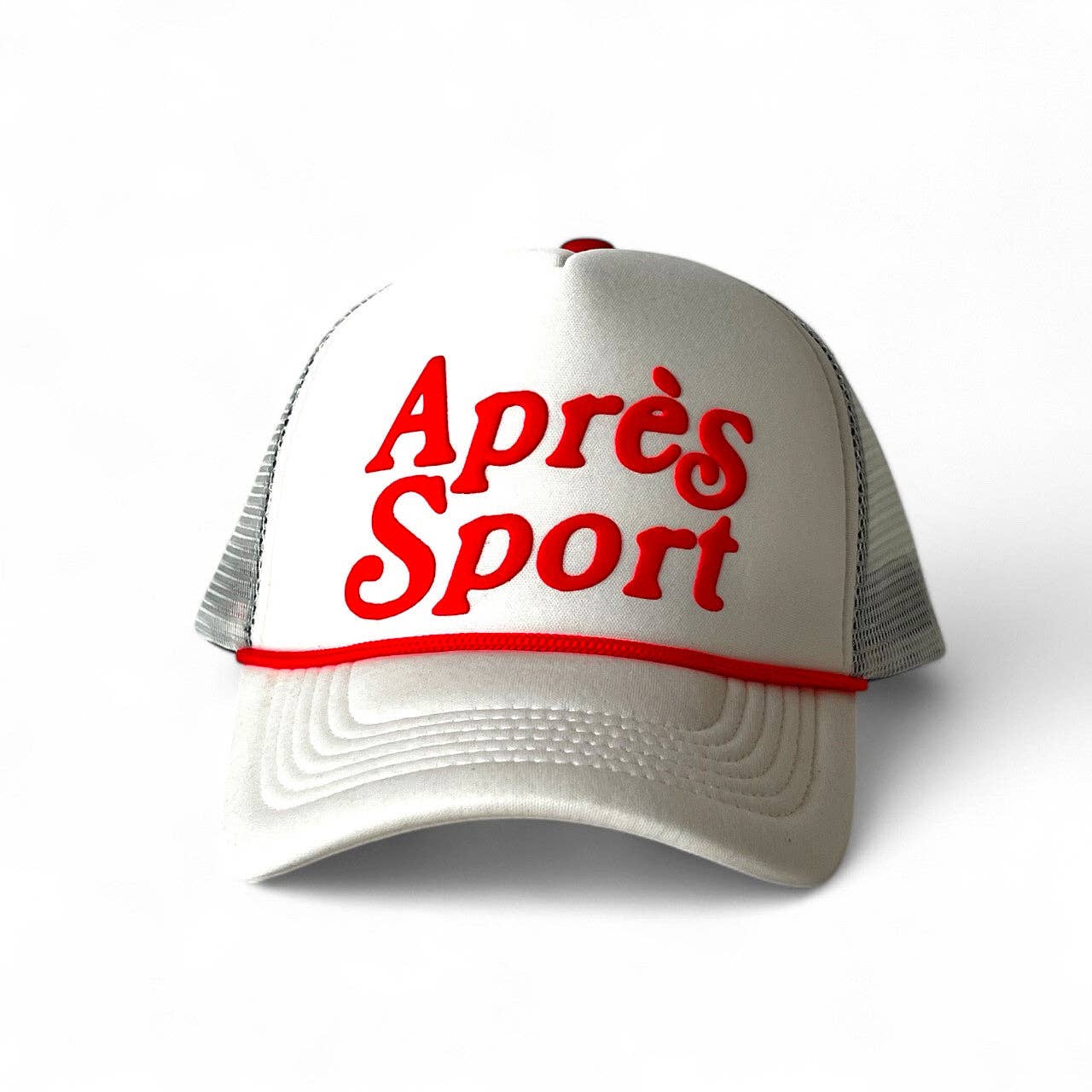 Après Sport White & Red Foam Trucker Cap