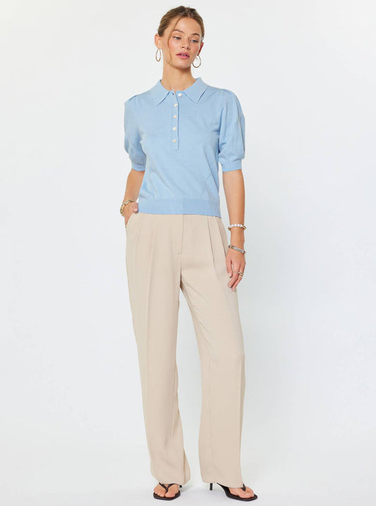 Short-sleeve Knit Polo Top