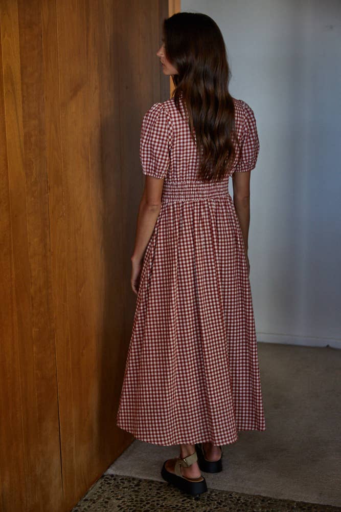 Gingham Button-Down Dress