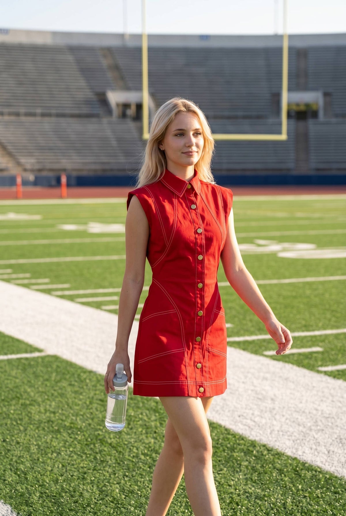 Contrast Stitch Utility Mini Dress