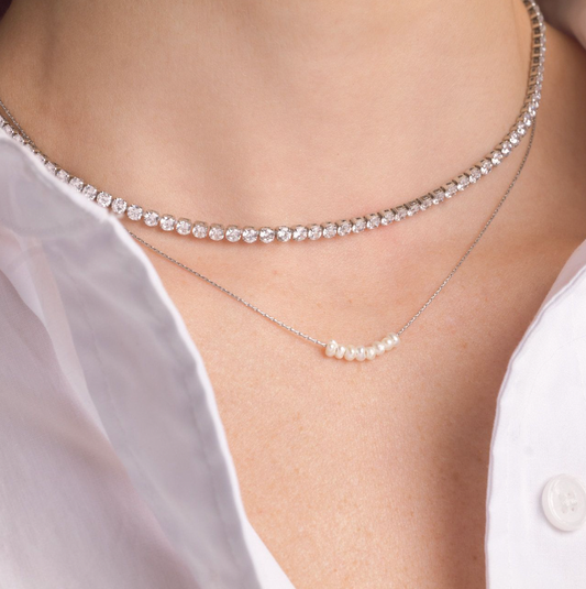 Stella Silver Tennis Necklace