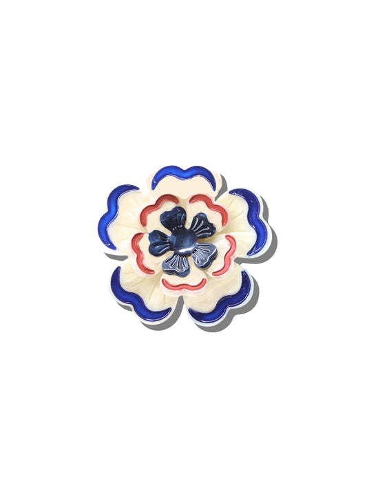 Hand-Painted Americana Flower Claw Clip | Eco-Friendly