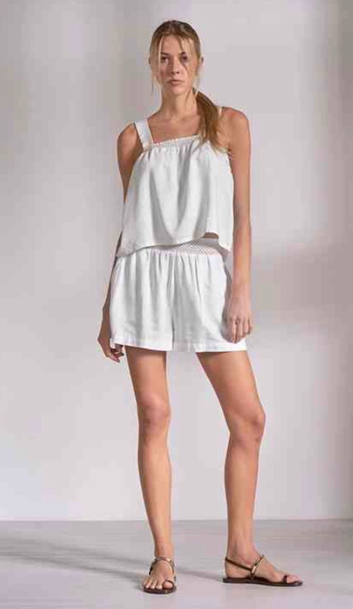 Flowy White Short