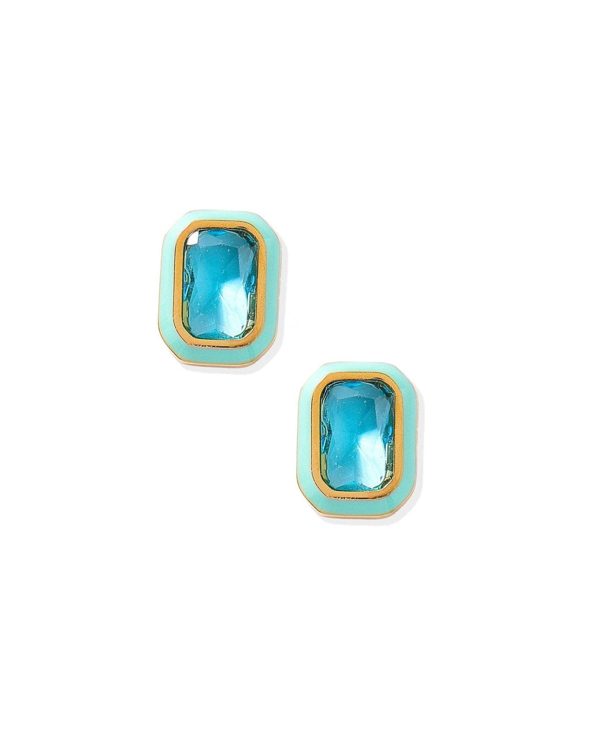 Screwback Stud Earrings - Whitney Aqua Dream