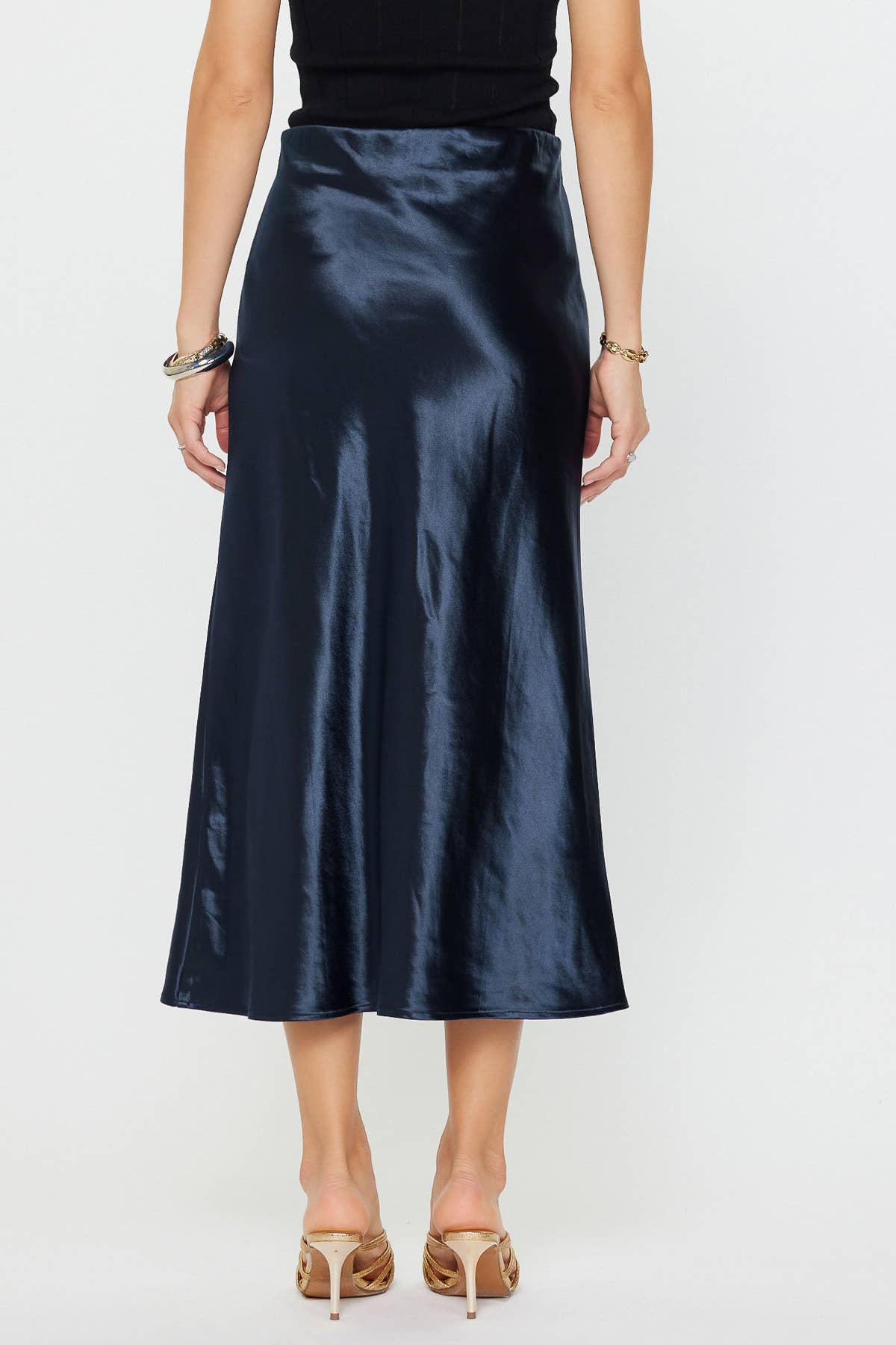 Satin Slip Midi Skirt