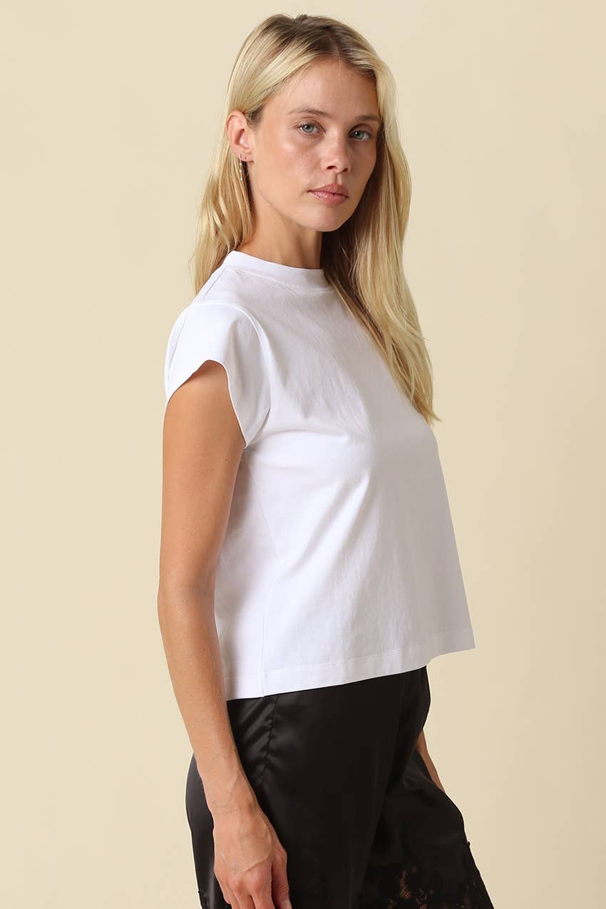 Valerie Cap Sleeve Crop Tee