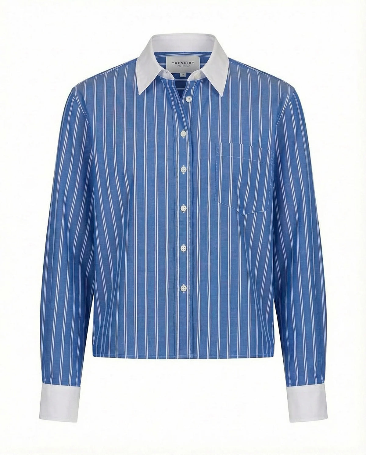 The LS Boxy Crop Blue Stripe