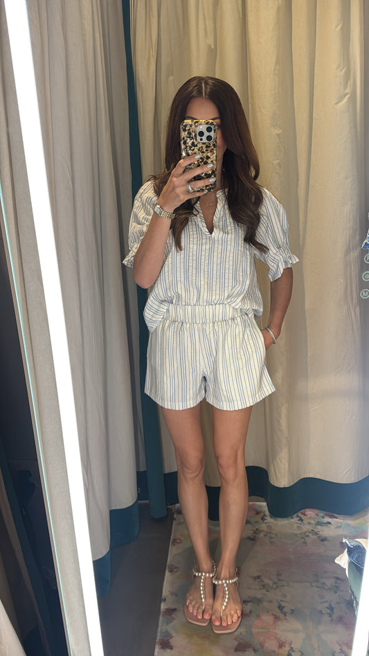 Willow Shorts in Denim Stripe