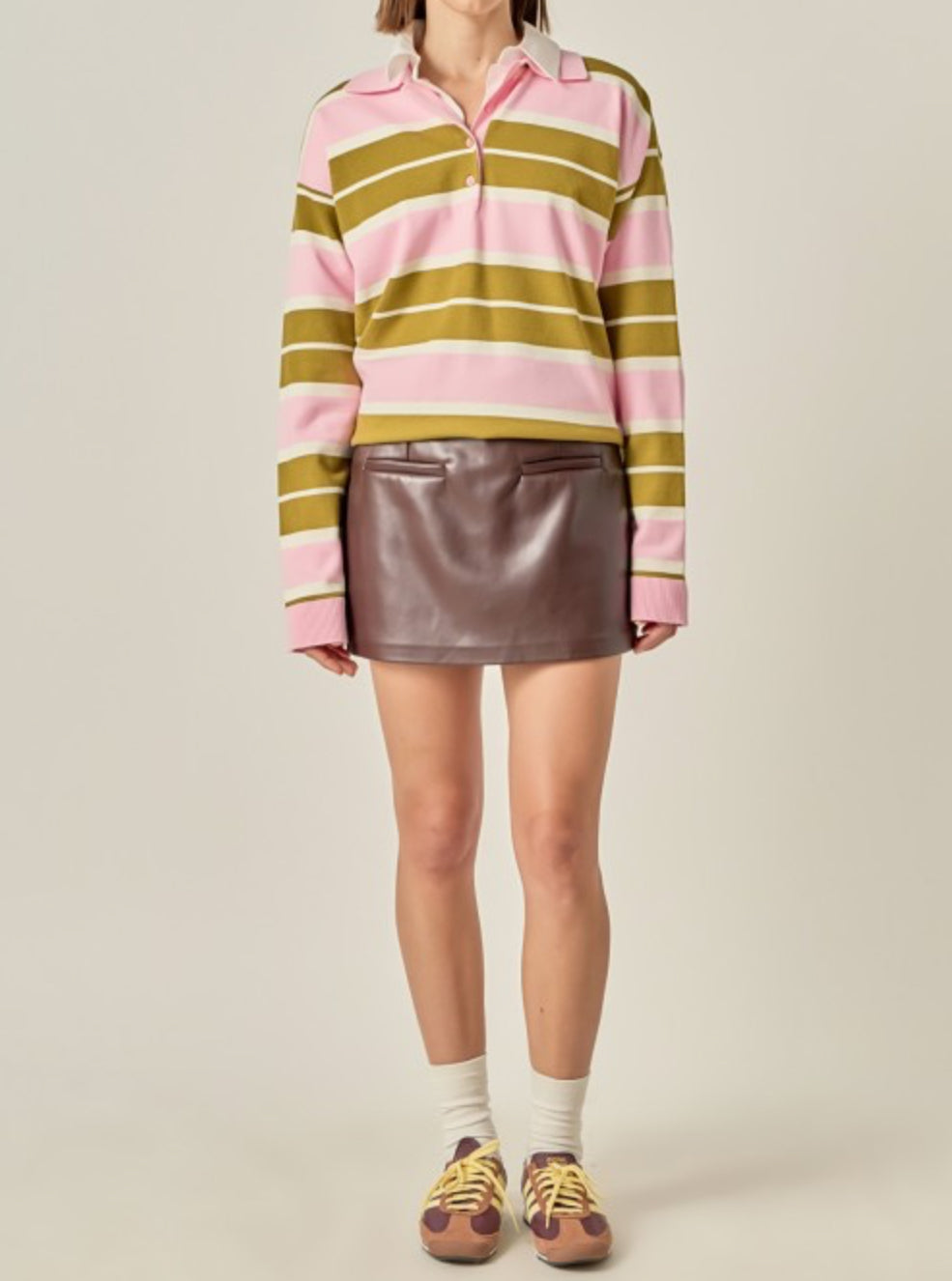 Brown Leather Skort - XS