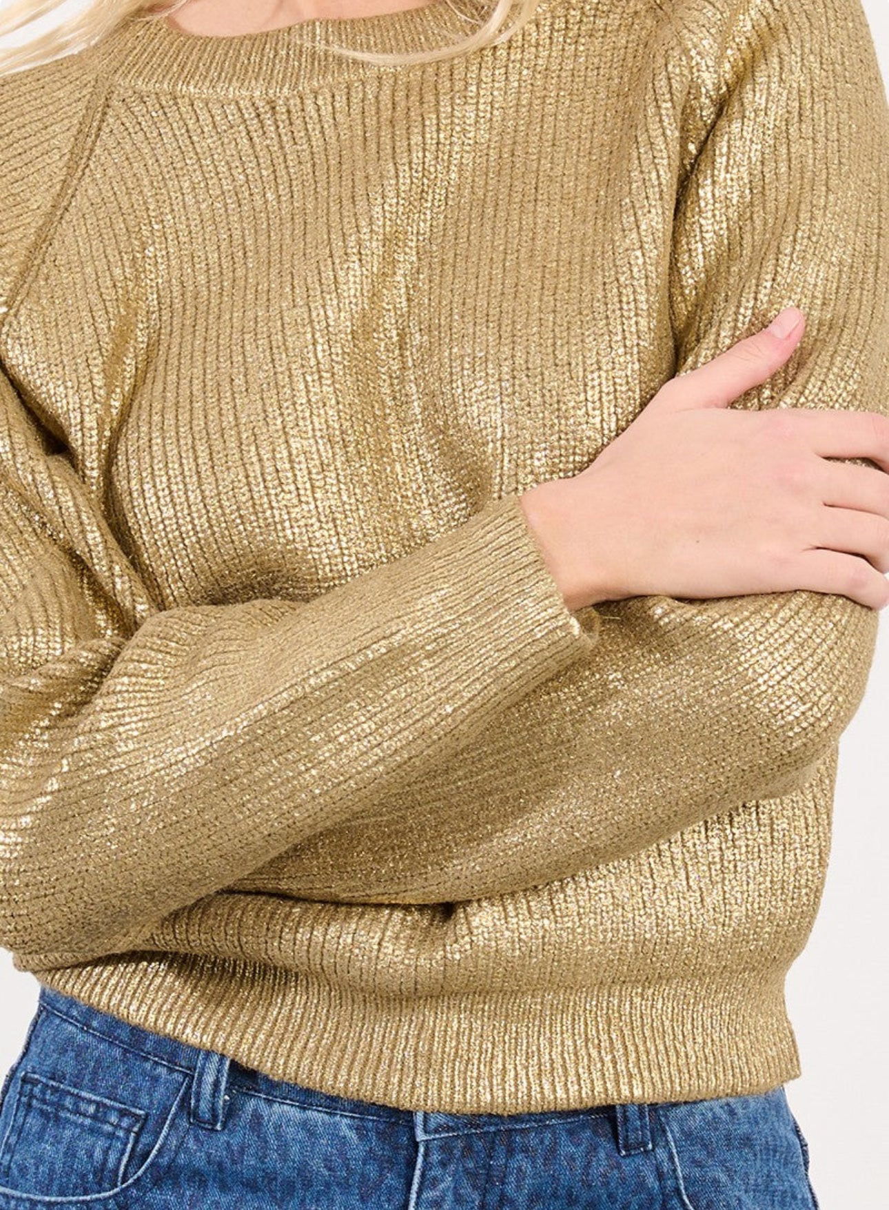 Metallic Coated Sweater