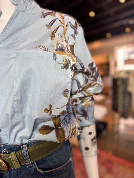 Floral Chambray Button Up