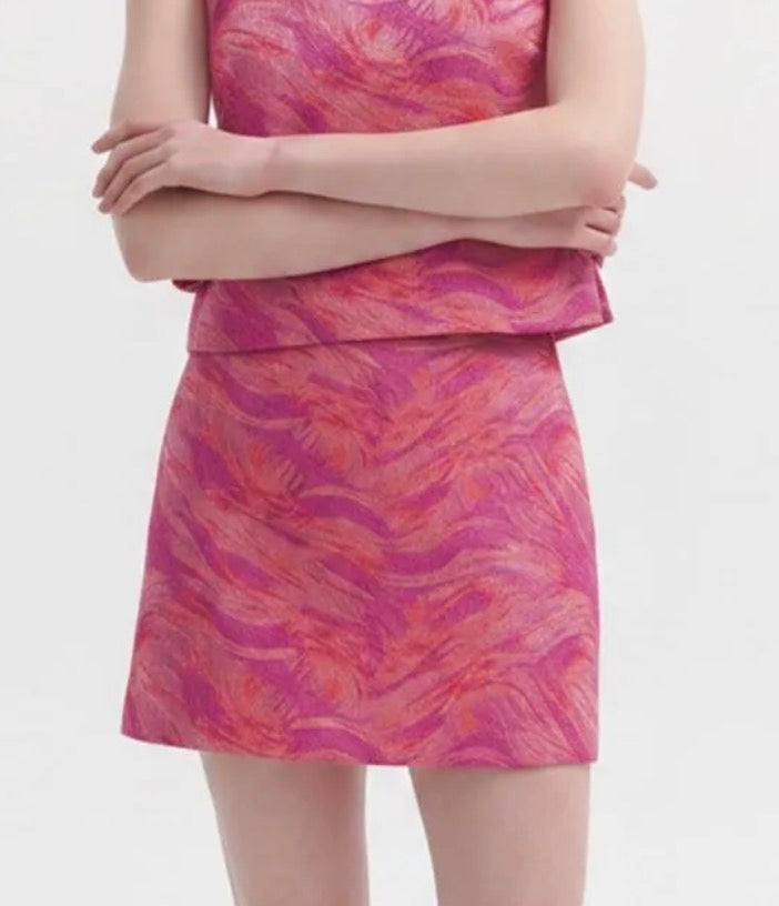 Abstract Jacquard Mini Skirt