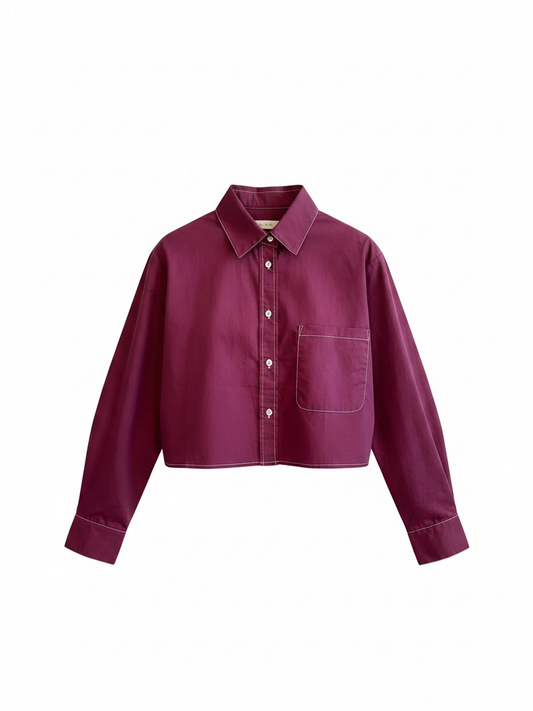 Harper Contrast Stitch Boxy Crop