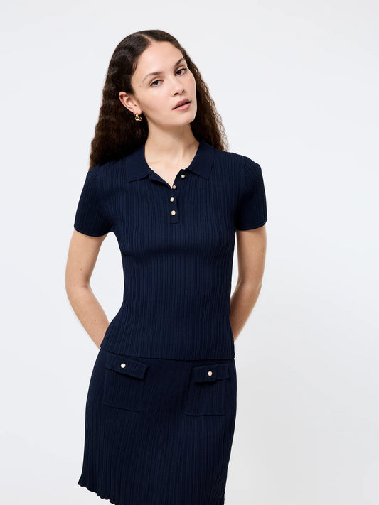 Crinkle Knit Polo