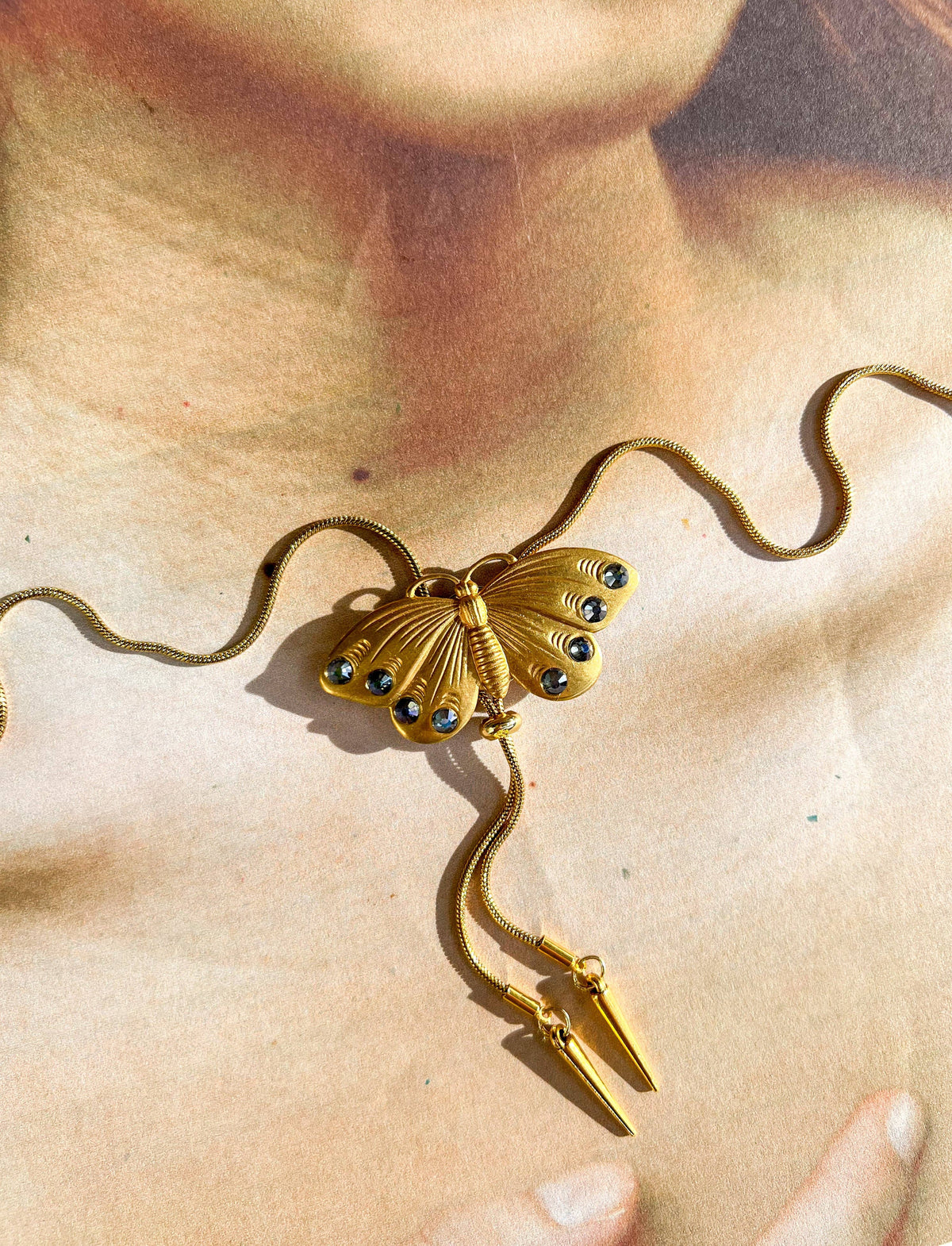 Butterfly bolo tie Wester necklace 
