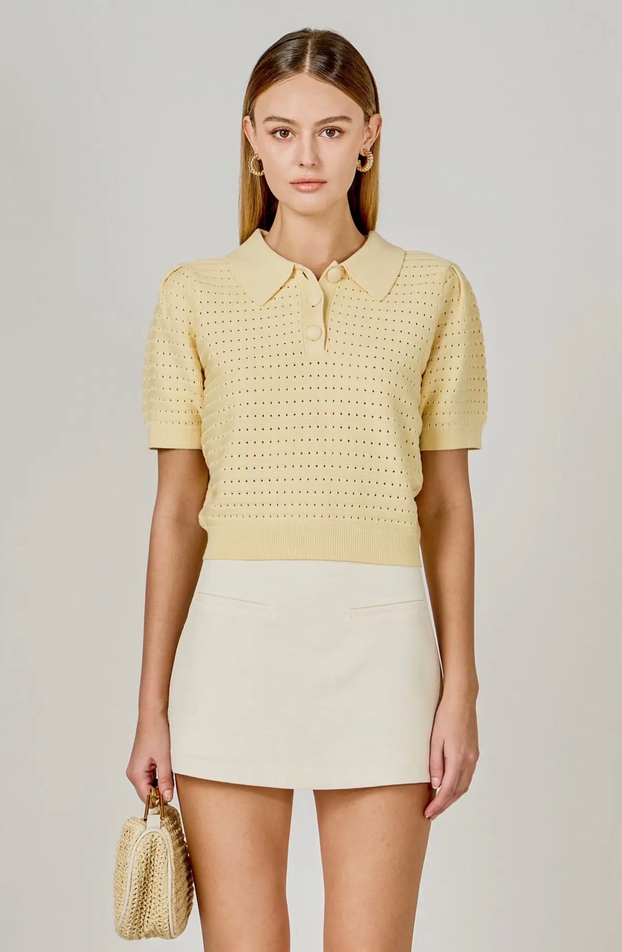 Butter Yellow Crochet Sweater