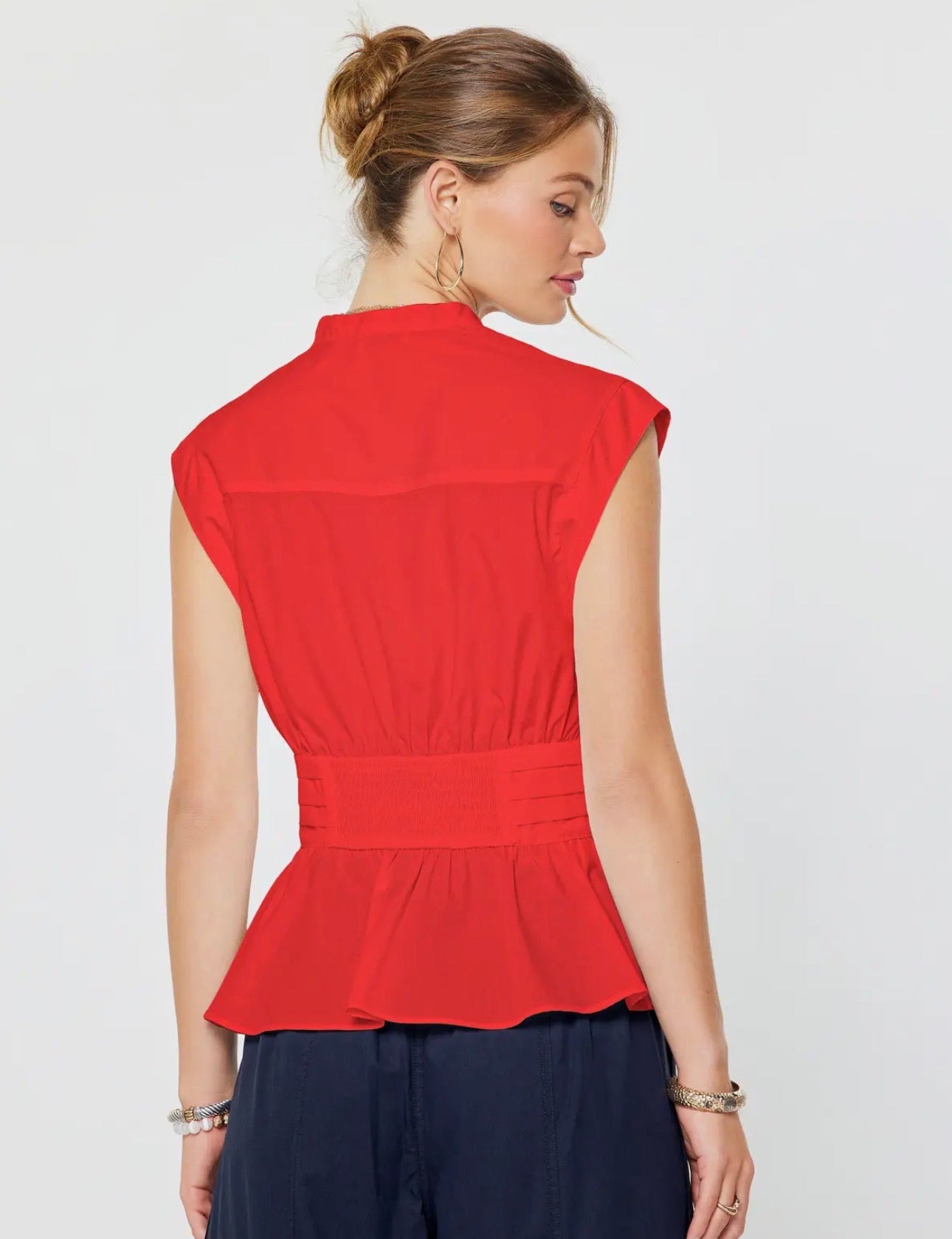 Button Down with Bow Waist