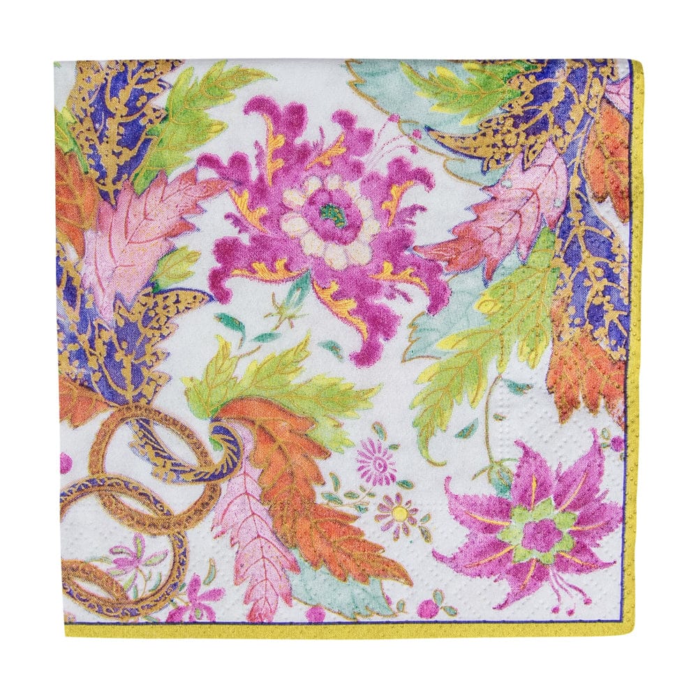 Caspari cocktail napkins tobacco leaf 