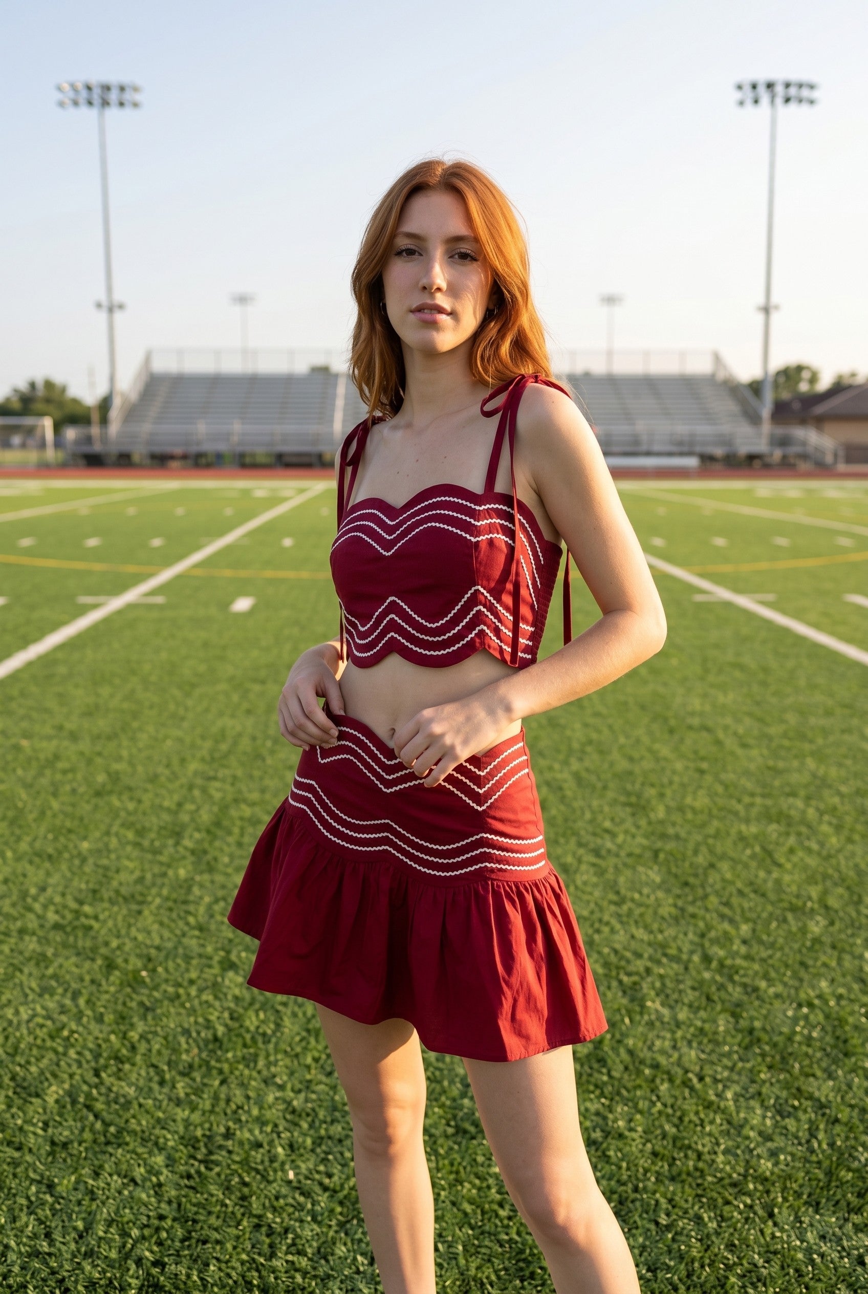 Gameday matching sets skirt set red gameday outfits crimson sets 