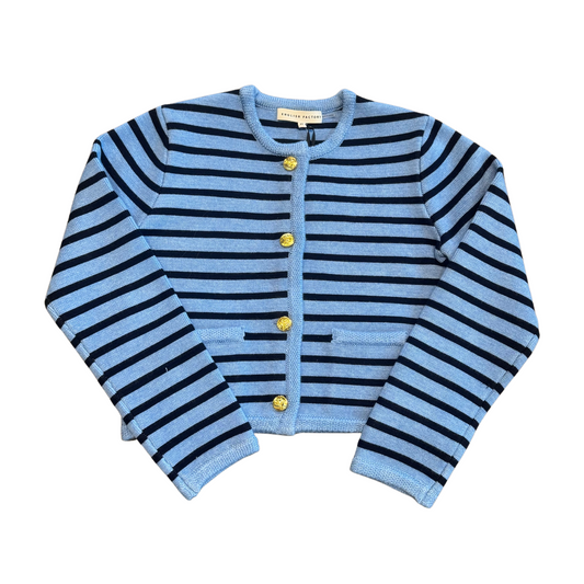 Navy & Blue Striped Cardigan