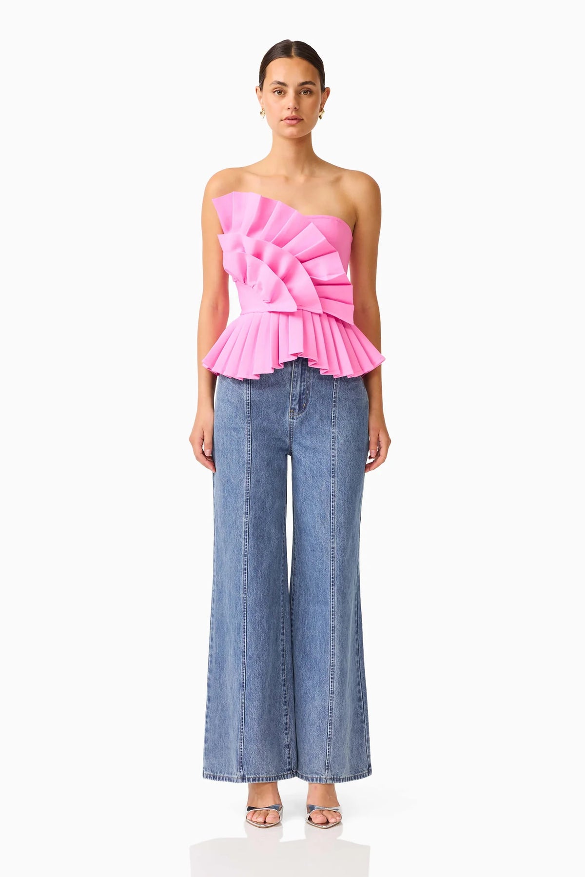 Elliatt Orelia Pleated Top in Candy Pink