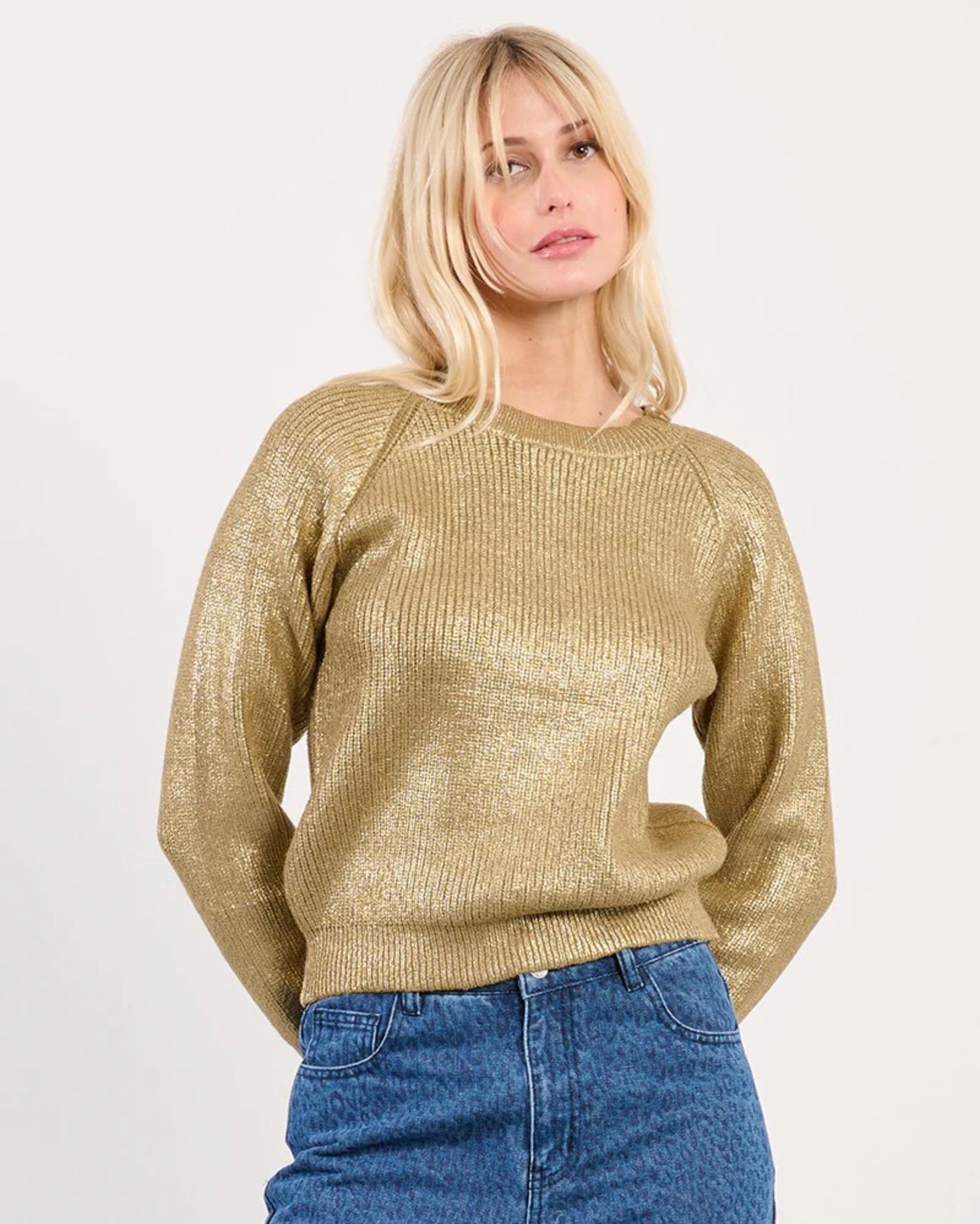 Metallic Coated Sweater